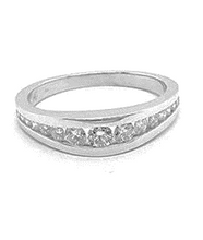 Load image into Gallery viewer, 14k White Gold 0.40 Ct Diamond Graduated Band
