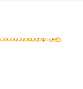 14K Yellow Gold 4.4mm Lite Curb Chain with Lobster Lock 7 Inch