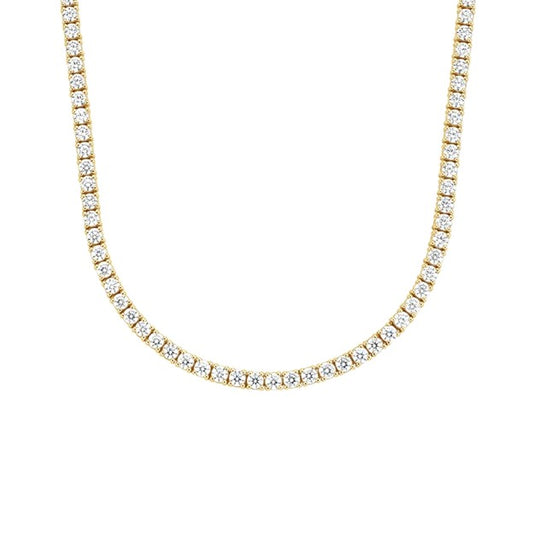 14k Yellow Gold 6.89Ct FG SI Lab Grown Diamond Necklace with 185 Diamonds
