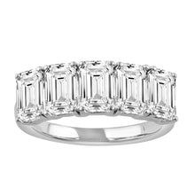 Load image into Gallery viewer, 14k White Gold  2.00Ct Total Weight with5 Emerald Cut Lab Grown Diamond Band
