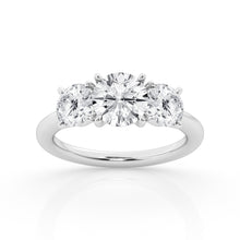 Load image into Gallery viewer, 14k White Gold Center 2.33 VS2 G, Sides 1.88 VS2 G All Lab Grown Diamonds Certified by IGI
