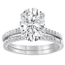 Load image into Gallery viewer, 14K White Gold 4.22Ct VS1 F Oval, 0.50Ct Side Diamonds with Hidden Halo  All Lab Grown IGI with Band
