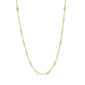 Freida Rothman Sterling Silver 14k Gold Plated Mini Bezel Set Necklace