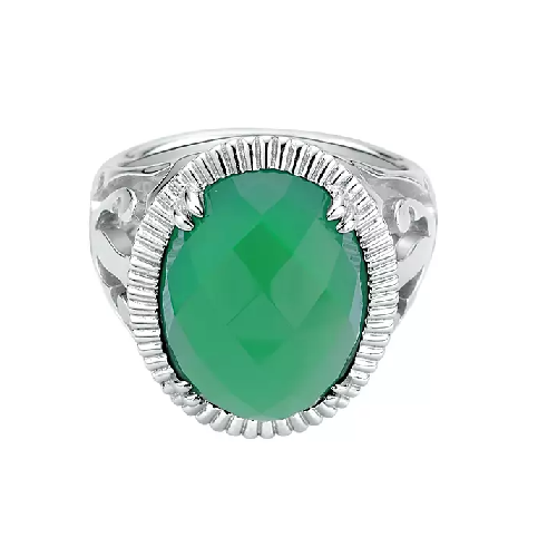 Gabriel Sterling Silver Green Onyx Ring