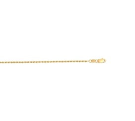 14K Yellow Gold 1.4mm Diamond Cut Royal Rope Chain with Lobster Lock 16 Inch