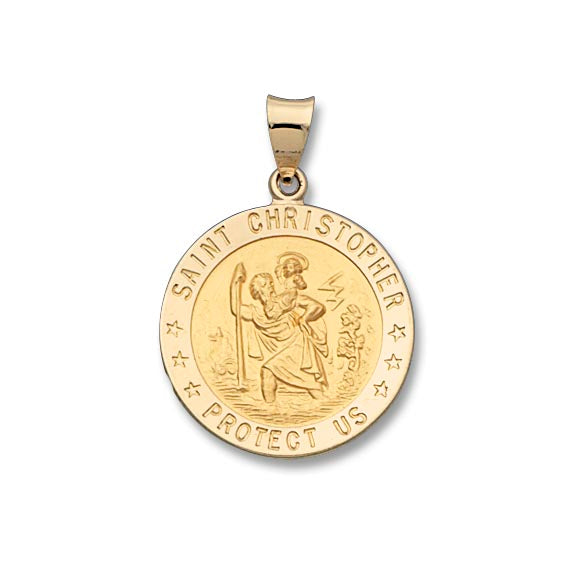 14k Yellow Gold Saint Christopher Medal Charm