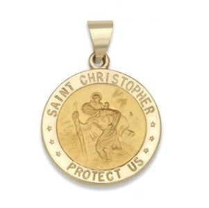 14kt Yellow Gold 18mm Saint Christopher Medal Charm