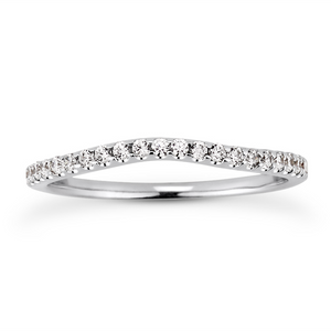 14k White Gold 0.35Ct Diamond Curved Band