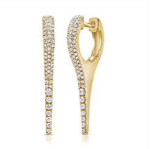 14K Yellow Gold 0.26Ct Diamond Dangle Earring with 84 Diamonds