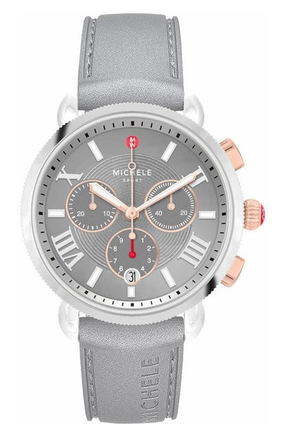 Michele Sporty Sport Sail Grey Dial , Grey Silicone Band
