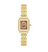 Michele Deco Madison Mini Diamond 18K Gold-Plated Stainless Steel Watch