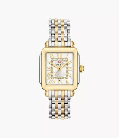 Deco Madison Mid Two-Tone 18K Gold-Plated Diamond Dial Watch