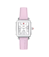 Michele Deco Sport Mid Stainless Steel Pink Silicone Watch