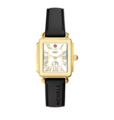 Michele Deco Sport Mid Gold-Tone Black Silicone Watch