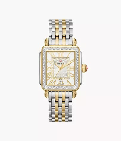 Deco Madison Diamond Two-Tone 18K Gold-Plated Diamond Dial Watch