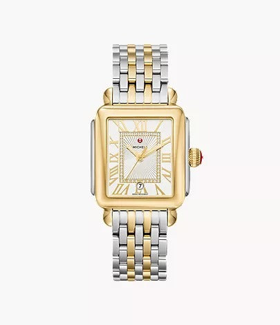 Deco Madison Two-Tone 18K Gold-Plated Diamond Dial Watch
