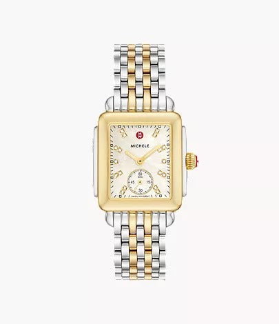Deco Mid Two-Tone 18K Gold-Plated Diamond Dial Watch