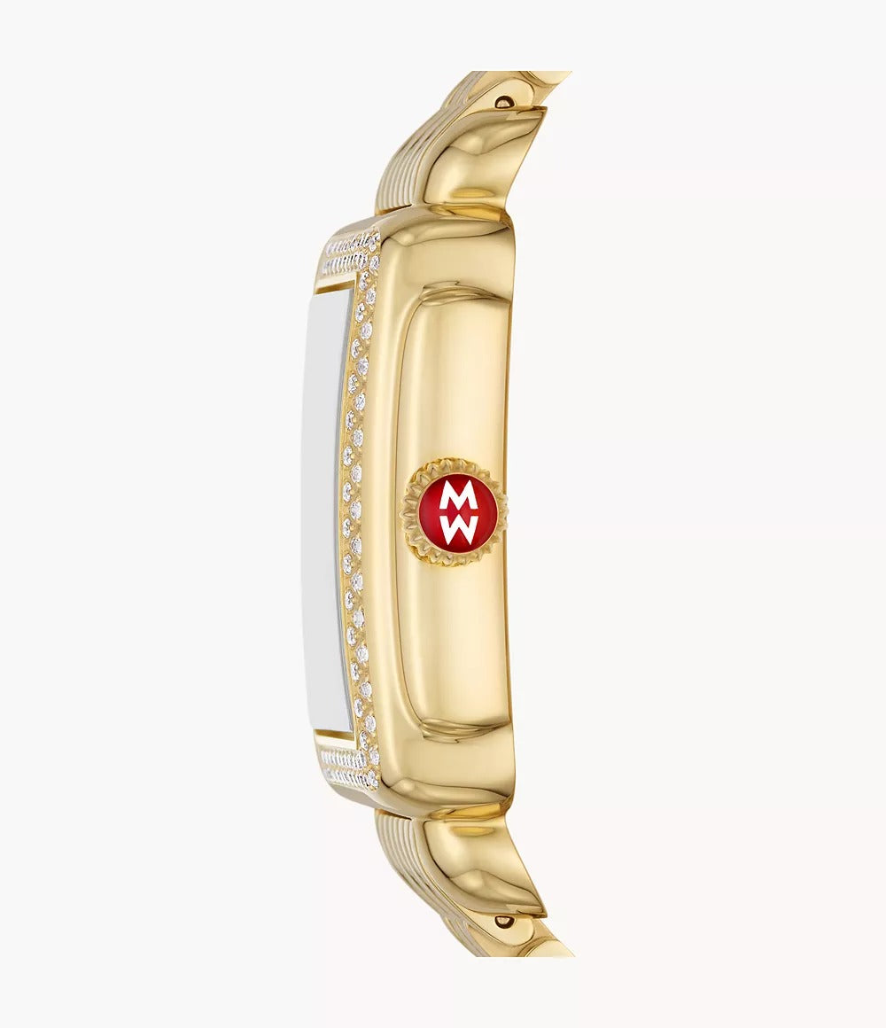 Michele Deco Mid 18K Gold-Plated Diamond Watch
