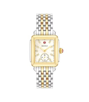 Michele Deco Mid Two-Tone 18K Gold-Plated 0.49Ct Diamond Watch