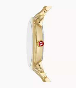 Michele Serein Diamond 18k Gold Plate Watch