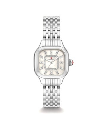 Michele Meggie Stainless Steel Diamond Dial Watch