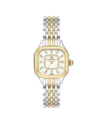 Michele Meggie Two-Tone 18K Gold-Plated Diamond Dial Watch