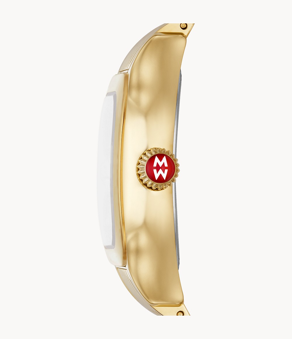 Michele Meggie 18K Gold-Plated Diamond Dial Watch