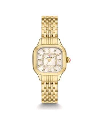 Michele Meggie 18K Gold-Plated Diamond Dial Watch