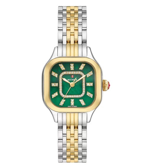 Michele Meggie 18K Two-Tone Gold-Plated Diamond Dial Watch