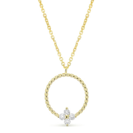14k Yellow Gold 0.14Ct Diamond Necklace
