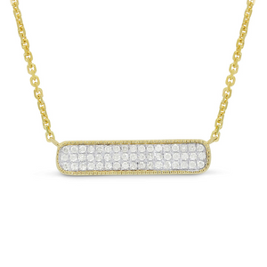 14k Yellow Gold 0.19Ct Diamond Bar Necklace