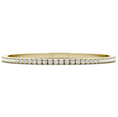14k Yellow Gold 3.07Ct Diamond Bracelet flexible with 81 Diamonds