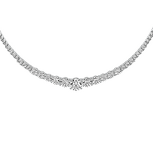 Load image into Gallery viewer, 14k White Gold 7.63Ct Graduated Diamond Tennis Necklace with 184 Diamonds
