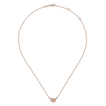 Load image into Gallery viewer, 14K Rose Gold 1.12Ct Morganite, 0.06Ct Diamond Necklace
