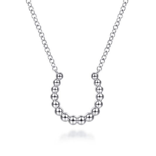 Sterling Silver Bujukan Bead Horseshoe Necklace