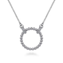Load image into Gallery viewer, Gabriel Sterling Silver Bujukan 0.05Ct White Sapphire Open Circle Pendant Necklace
