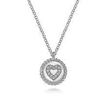 Load image into Gallery viewer, Sterling Silver Bujukan 0.06Ct Diamond Heart Pendant Necklace
