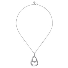 Load image into Gallery viewer, Gabriel Sterling Silver 0.27Ct White Sapphire Bujukan Pendant Drop Necklace
