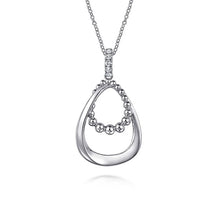 Load image into Gallery viewer, Gabriel Sterling Silver 0.27Ct White Sapphire Bujukan Pendant Drop Necklace
