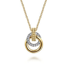 Load image into Gallery viewer, 14K White &amp; Yellow Gold Bujukan 0.24CT Diamond Pendant Necklace
