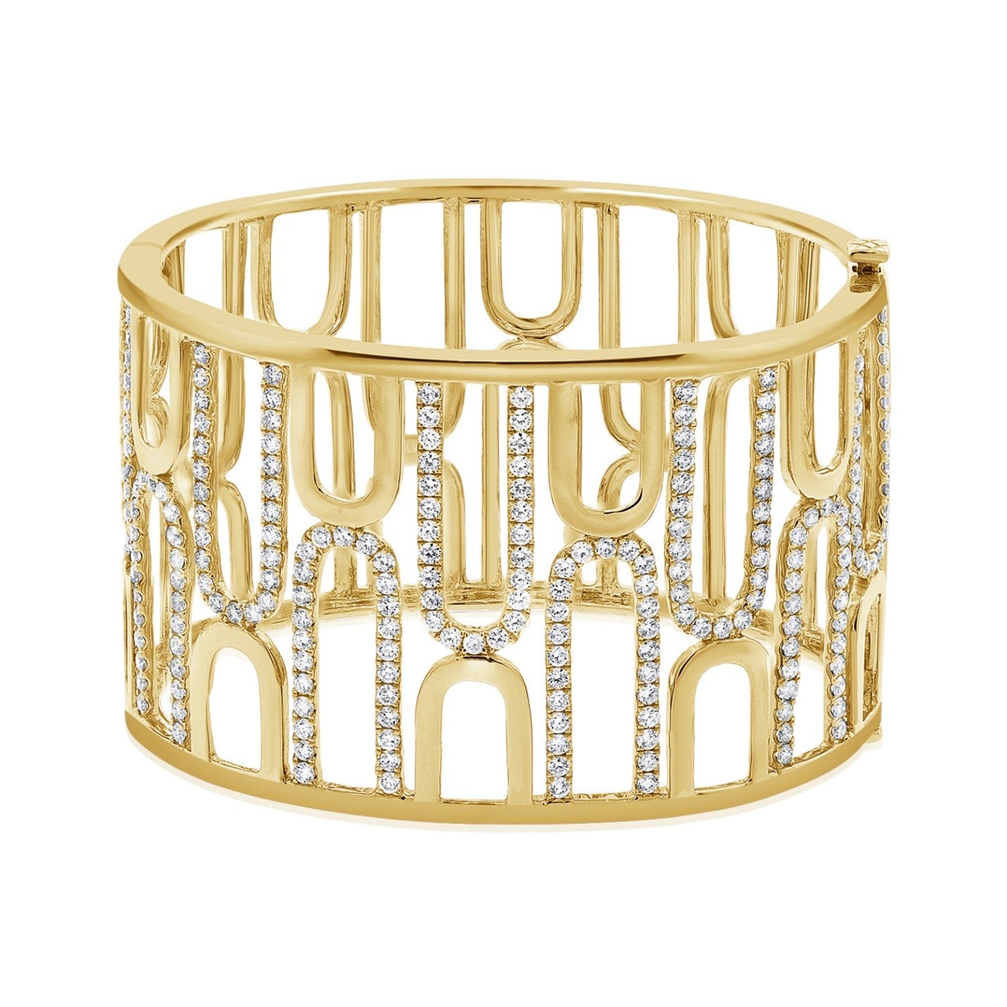 14k Yellow Gold 5.37Ct Diamond Bangle 225 Diamond Bracelet