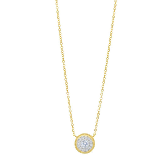 Freida Rothman Gold Plated Nautical Button Necklace