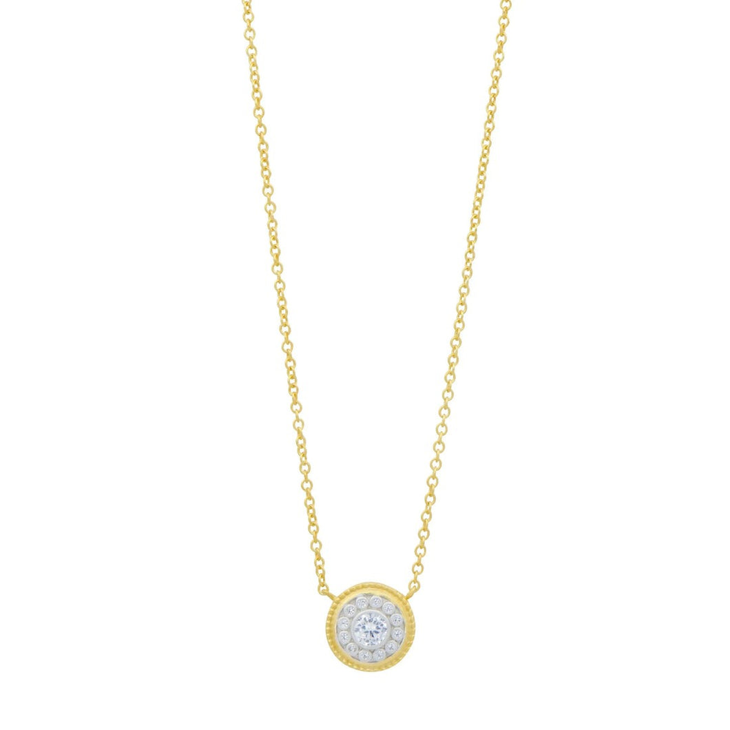Freida Rothman Gold Plated Nautical Button Necklace