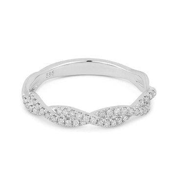 14k Gold 0.22Ct Diamond Twist Band, available in White, Rose and Yellow Gold