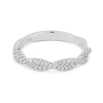 14k White Gold 0.22Ct Diamond Twist Band