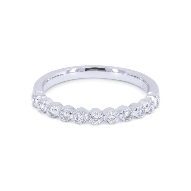 14k White Gold 0.18Ct Diamond Band