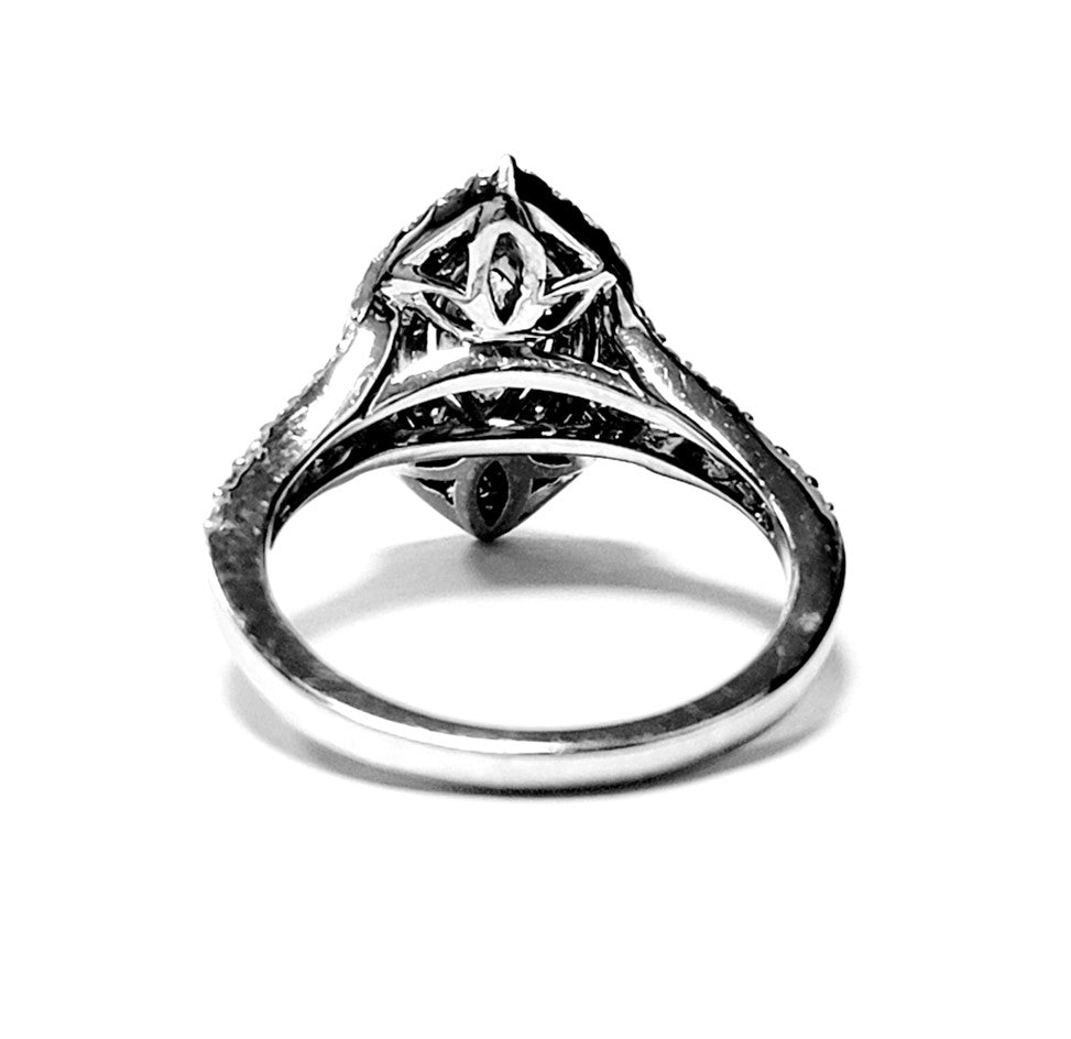 14k White Gold Ctr 0.49 SI2 I, Mounting 0.78 Ct Diamond Ring