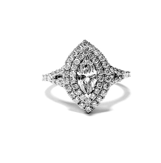 14k White Gold Ctr 0.49 SI2 I, Mounting 0.78 Ct Diamond Ring