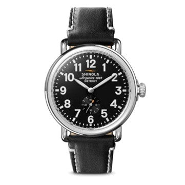 Shinola 41MM Runwell with Black Leather Strap