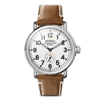 Shinola 41MM Runwell, Sub Second Hand, Tan Leather Strap